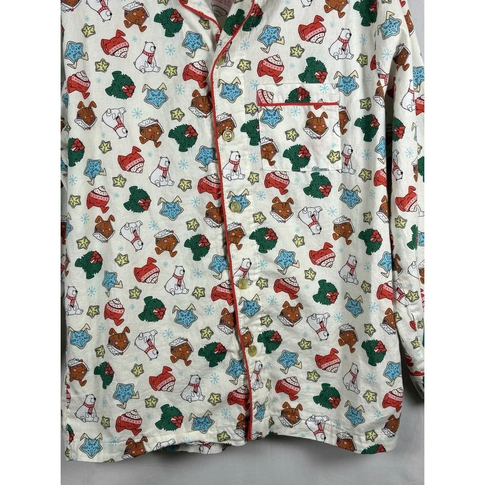 Wondershop Christmas Pajama Mens Top Size Medium Holiday Festive Button Shirt